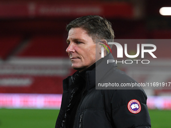 Oliver Glasner manages Crystal Palace during the Premier League match between Nottingham Forest and Crystal Palace at the City Ground in Not...