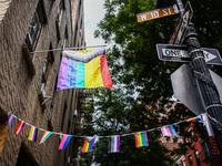 LGBTQ flags in Greenwich Village in New York City, United States of America on July 7th, 2024.  (