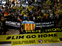 Valencia fans protest outside Mestalla stadium before the match between Valencia and UD Las Palmas in Valencia, Spain, on October 21, 2024....