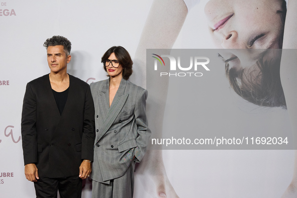 Orson Salazar and Paz Vega attend the premiere of RITA in Madrid, Spain, on October 21, 2024. 