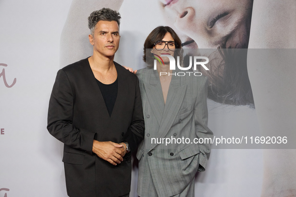 Orson Salazar and Paz Vega attend the premiere of RITA in Madrid, Spain, on October 21, 2024. 