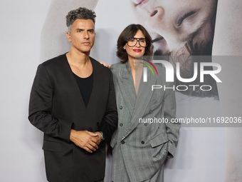 Orson Salazar and Paz Vega attend the premiere of RITA in Madrid, Spain, on October 21, 2024. (