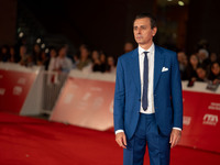 Giordano Deplano attends the ''Miss Fallaci'' red carpet during the 19th Rome Film Festival at Auditorium Parco Della Musica in Rome, Italy,...