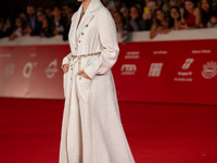 Miriam Leone attends the ''Miss Fallaci'' red carpet during the 19th Rome Film Festival at Auditorium Parco Della Musica in Rome, Italy, on...