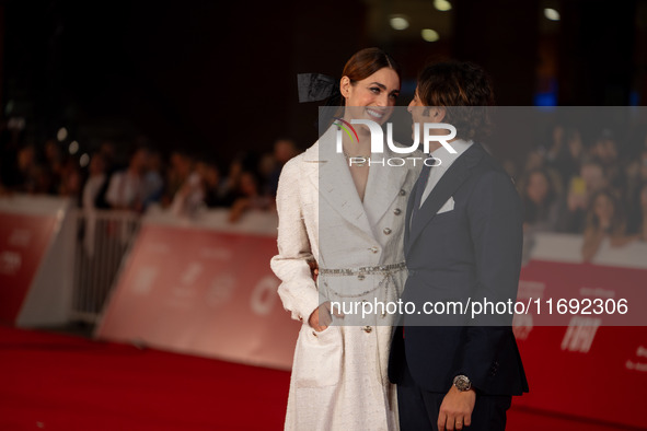 Miriam Leone attends the ''Miss Fallaci'' red carpet during the 19th Rome Film Festival at Auditorium Parco Della Musica in Rome, Italy, on...