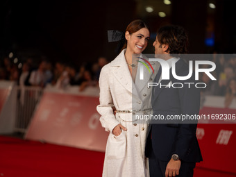 Miriam Leone attends the ''Miss Fallaci'' red carpet during the 19th Rome Film Festival at Auditorium Parco Della Musica in Rome, Italy, on...