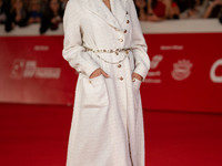 Miriam Leone attends the ''Miss Fallaci'' red carpet during the 19th Rome Film Festival at Auditorium Parco Della Musica in Rome, Italy, on...