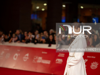 Miriam Leone attends the ''Miss Fallaci'' red carpet during the 19th Rome Film Festival at Auditorium Parco Della Musica in Rome, Italy, on...