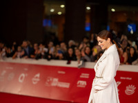 Miriam Leone attends the ''Miss Fallaci'' red carpet during the 19th Rome Film Festival at Auditorium Parco Della Musica in Rome, Italy, on...