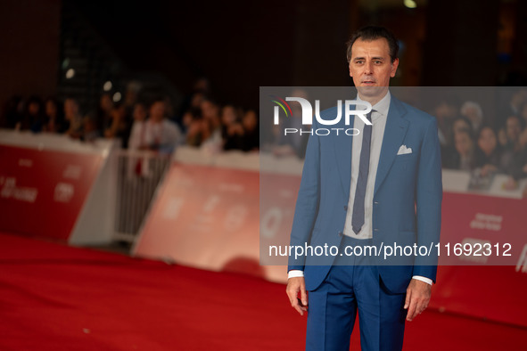 Giordano Deplano attends the ''Miss Fallaci'' red carpet during the 19th Rome Film Festival at Auditorium Parco Della Musica in Rome, Italy,...