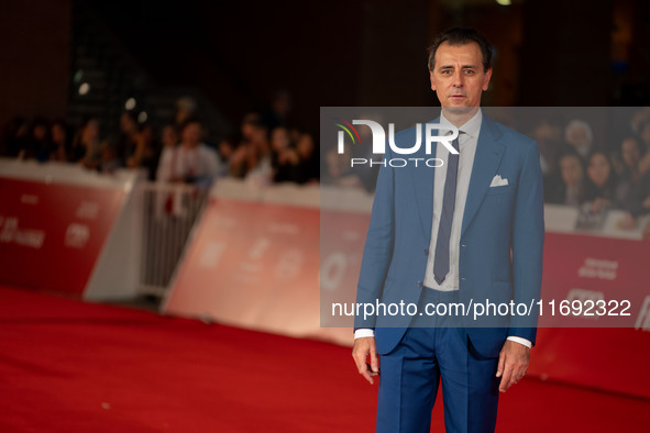 Giordano Deplano attends the ''Miss Fallaci'' red carpet during the 19th Rome Film Festival at Auditorium Parco Della Musica in Rome, Italy,...