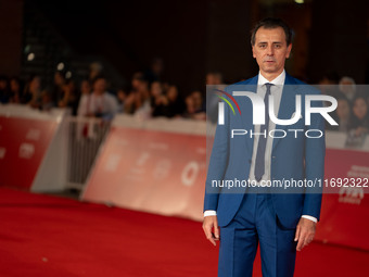 Giordano Deplano attends the ''Miss Fallaci'' red carpet during the 19th Rome Film Festival at Auditorium Parco Della Musica in Rome, Italy,...