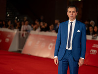 Giordano Deplano attends the ''Miss Fallaci'' red carpet during the 19th Rome Film Festival at Auditorium Parco Della Musica in Rome, Italy,...