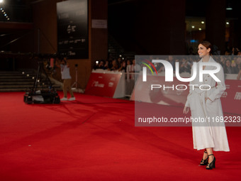 Miriam Leone attends the ''Miss Fallaci'' red carpet during the 19th Rome Film Festival at Auditorium Parco Della Musica in Rome, Italy, on...