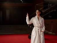 Miriam Leone attends the ''Miss Fallaci'' red carpet during the 19th Rome Film Festival at Auditorium Parco Della Musica in Rome, Italy, on...