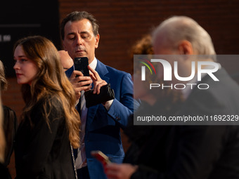 Giordano Deplano attends the ''Miss Fallaci'' red carpet during the 19th Rome Film Festival at Auditorium Parco Della Musica in Rome, Italy,...