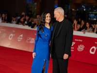 Francesca De Stefano and Santo Versace attend the ''Miss Fallaci'' red carpet during the 19th Rome Film Festival at Auditorium Parco Della M...