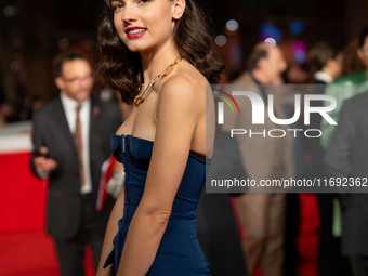 Romana Maggiora Vergano attends the Unita Awards red carpet during the 19th Rome Film Festival at Auditorium Parco Della Musica in Rome, Ita...