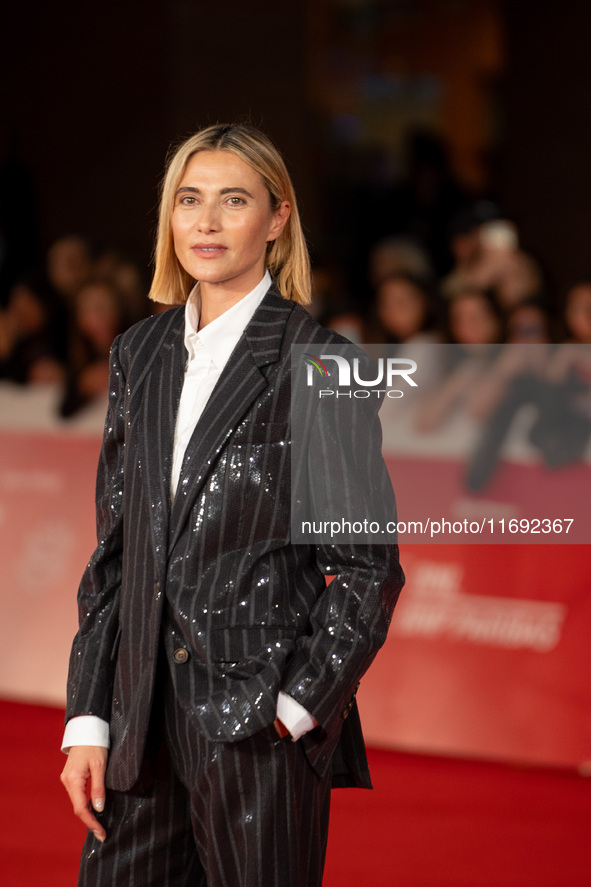 Anna Foglietta attends the Unita Awards red carpet during the 19th Rome Film Festival at Auditorium Parco Della Musica in Rome, Italy, on Oc...