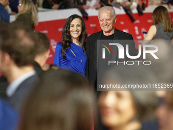 Francesca De Stefano and Santo Versace attend the ''Miss Fallaci'' red carpet during the 19th Rome Film Festival at Auditorium Parco Della M...