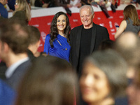 Francesca De Stefano and Santo Versace attend the ''Miss Fallaci'' red carpet during the 19th Rome Film Festival at Auditorium Parco Della M...