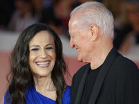 Francesca De Stefano and Santo Versace attend the ''Miss Fallaci'' red carpet during the 19th Rome Film Festival at Auditorium Parco Della M...