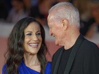 Francesca De Stefano and Santo Versace attend the ''Miss Fallaci'' red carpet during the 19th Rome Film Festival at Auditorium Parco Della M...