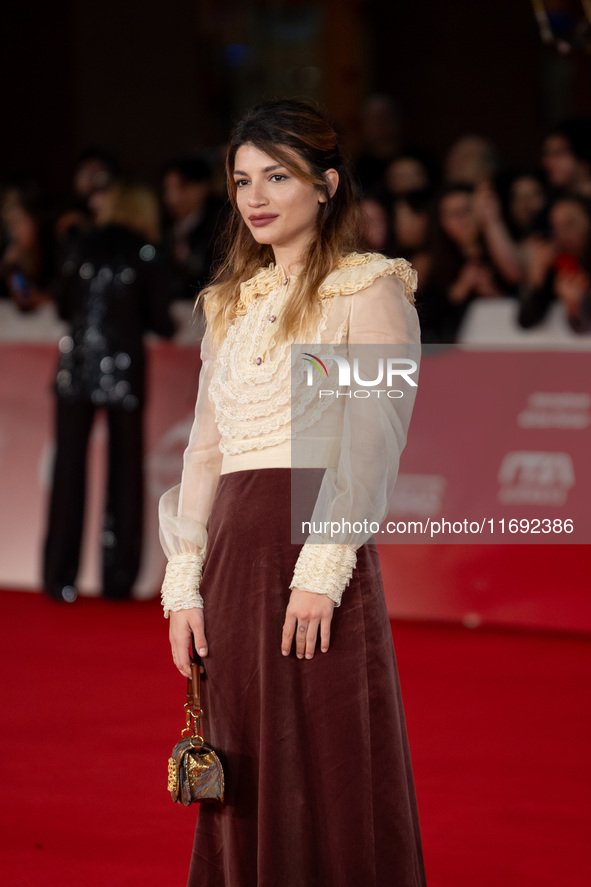 Carlotta Antonelli attends the Unita Awards red carpet during the 19th Rome Film Festival at Auditorium Parco Della Musica in Rome, Italy, o...