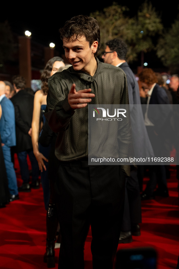 Francesco Gheghi attends the Unita Awards red carpet during the 19th Rome Film Festival at Auditorium Parco Della Musica in Rome, Italy, on...