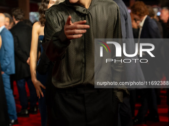 Francesco Gheghi attends the Unita Awards red carpet during the 19th Rome Film Festival at Auditorium Parco Della Musica in Rome, Italy, on...