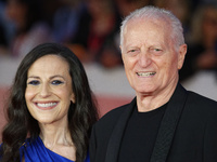 Francesca De Stefano and Santo Versace attend the ''Miss Fallaci'' red carpet during the 19th Rome Film Festival at Auditorium Parco Della M...