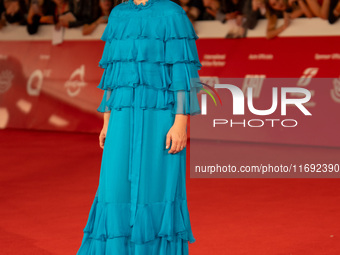 Carolina Crescentini attends the Unita Awards red carpet during the 19th Rome Film Festival at Auditorium Parco Della Musica in Rome, Italy,...