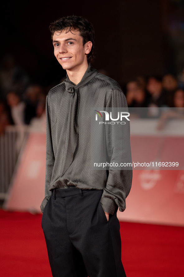 Francesco Gheghi attends the Unita Awards red carpet during the 19th Rome Film Festival at Auditorium Parco Della Musica in Rome, Italy, on...