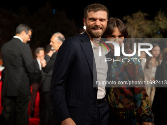 Jacopo Olmo Antinori and Ileana D'Ambra attend the Unita Awards red carpet during the 19th Rome Film Festival at Auditorium Parco Della Musi...