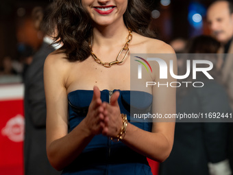 Romana Maggiora Vergano attends the Unita Awards red carpet during the 19th Rome Film Festival at Auditorium Parco Della Musica in Rome, Ita...