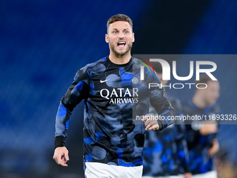 Marko Arnautovic of FC Internazionale during the Serie A Enilive match between AS Roma and FC Internazionale at Stadio Olimpico on October 2...