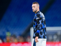 Stefan de Vrij of FC Internazionale looks on during the Serie A Enilive match between AS Roma and FC Internazionale at Stadio Olimpico on Oc...