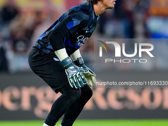 Yann Sommer of FC Internazionale looks on during the Serie A Enilive match between AS Roma and FC Internazionale at Stadio Olimpico on Octob...