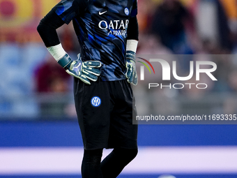 Yann Sommer of FC Internazionale looks on during the Serie A Enilive match between AS Roma and FC Internazionale at Stadio Olimpico on Octob...