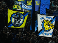 Supporters of FC Internazionale during the Serie A Enilive match between AS Roma and FC Internazionale at Stadio Olimpico on October 20, 202...