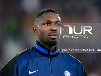 Marcus Thuram of FC Internazionale looks on during the Serie A Enilive match between AS Roma and FC Internazionale at Stadio Olimpico on Oct...