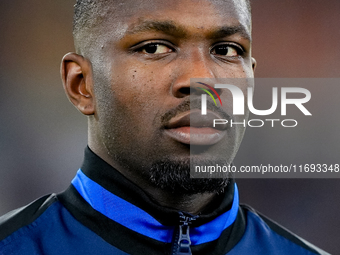 Marcus Thuram of FC Internazionale looks on during the Serie A Enilive match between AS Roma and FC Internazionale at Stadio Olimpico on Oct...