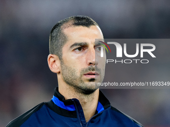 Henrikh Mkhitaryan of FC Internazionale looks on during the Serie A Enilive match between AS Roma and FC Internazionale at Stadio Olimpico o...