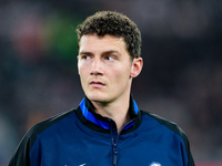 Benjamin Pavard of FC Internazionale looks on during the Serie A Enilive match between AS Roma and FC Internazionale at Stadio Olimpico on O...