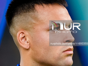 Lautaro Martinez of FC Internazionale looks on during the Serie A Enilive match between AS Roma and FC Internazionale at Stadio Olimpico on...