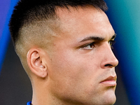 Lautaro Martinez of FC Internazionale looks on during the Serie A Enilive match between AS Roma and FC Internazionale at Stadio Olimpico on...