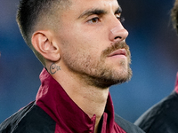 Lorenzo Pellegrini of AS Roma looks on during the Serie A Enilive match between AS Roma and FC Internazionale at Stadio Olimpico on October...