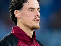 Mile Svilar of AS Roma looks on during the Serie A Enilive match between AS Roma and FC Internazionale at Stadio Olimpico on October 20, 202...