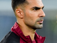 Zeki Celik of AS Roma looks on during the Serie A Enilive match between AS Roma and FC Internazionale at Stadio Olimpico on October 20, 2024...