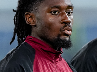 Manu Kone' of AS Roma looks on during the Serie A Enilive match between AS Roma and FC Internazionale at Stadio Olimpico on October 20, 2024...